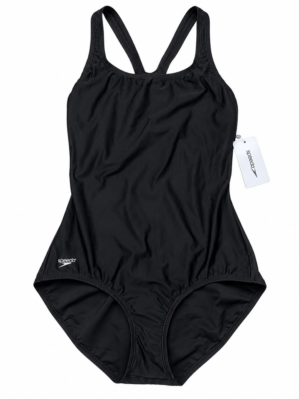 NWT Speedo Black One Piece Swimsuit Size 16